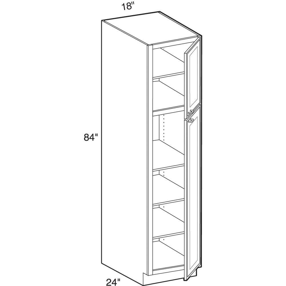 Home Decorators Collection Newport Assembled 18x84x24 in. Plywood Shaker Utility Kitchen Cabinet Soft Close Right in Painted Pacific White U182484R-NPW