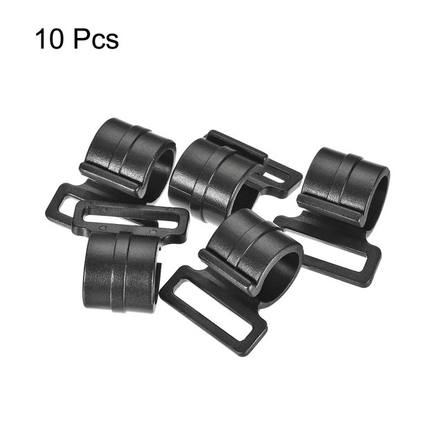 Unique Bargains Outdoor Camping Id C Shape Plastic Clamp Tent Pole Clips 11mm Black Set Of 10