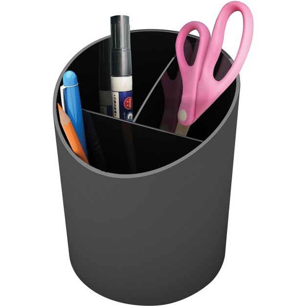 Deflect o Large Pencil Cup 3 Compartments Black 34204