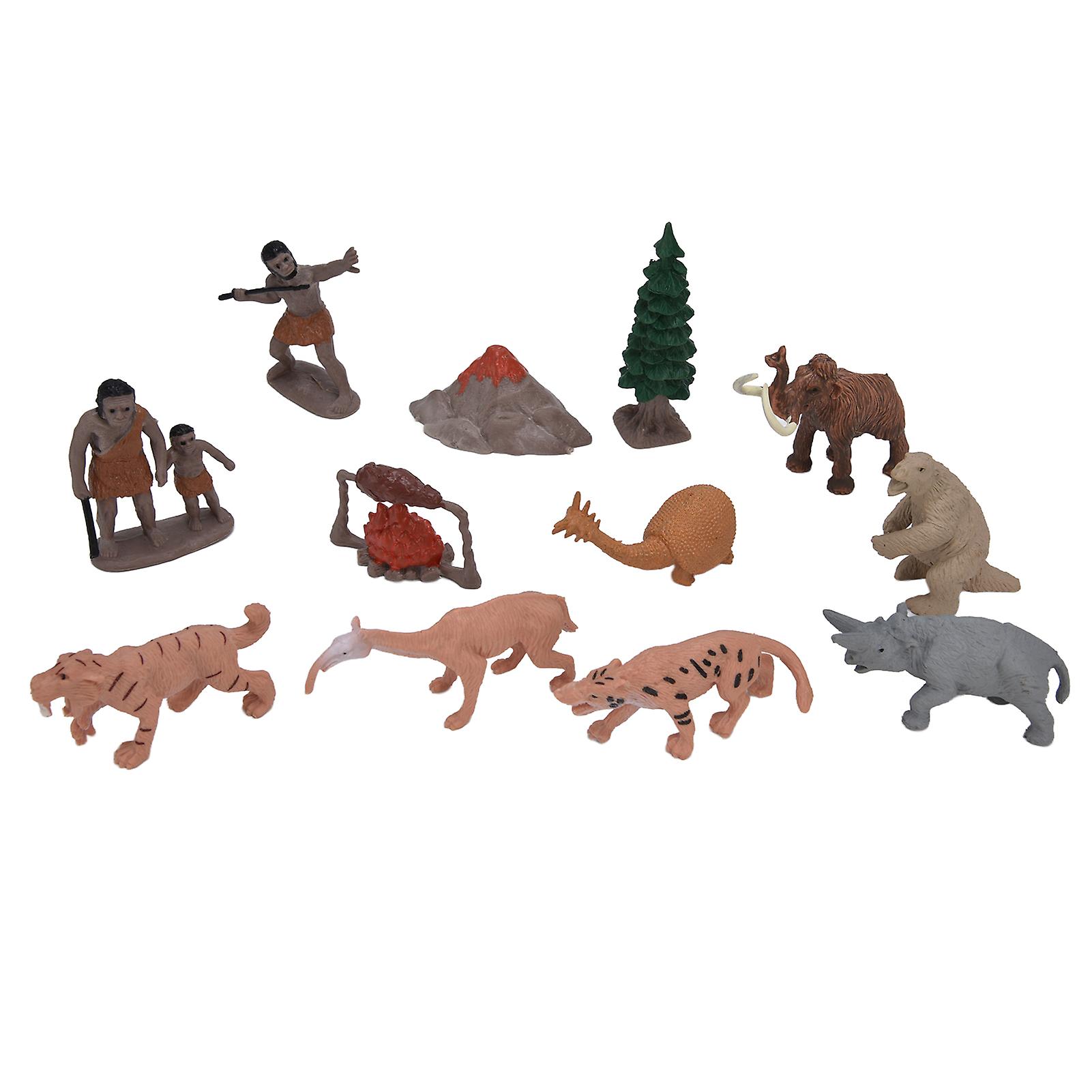 12pcs Historical Figurine Toys Prehistoric Life Scene Figures Animal Ornaments Playset12pcs