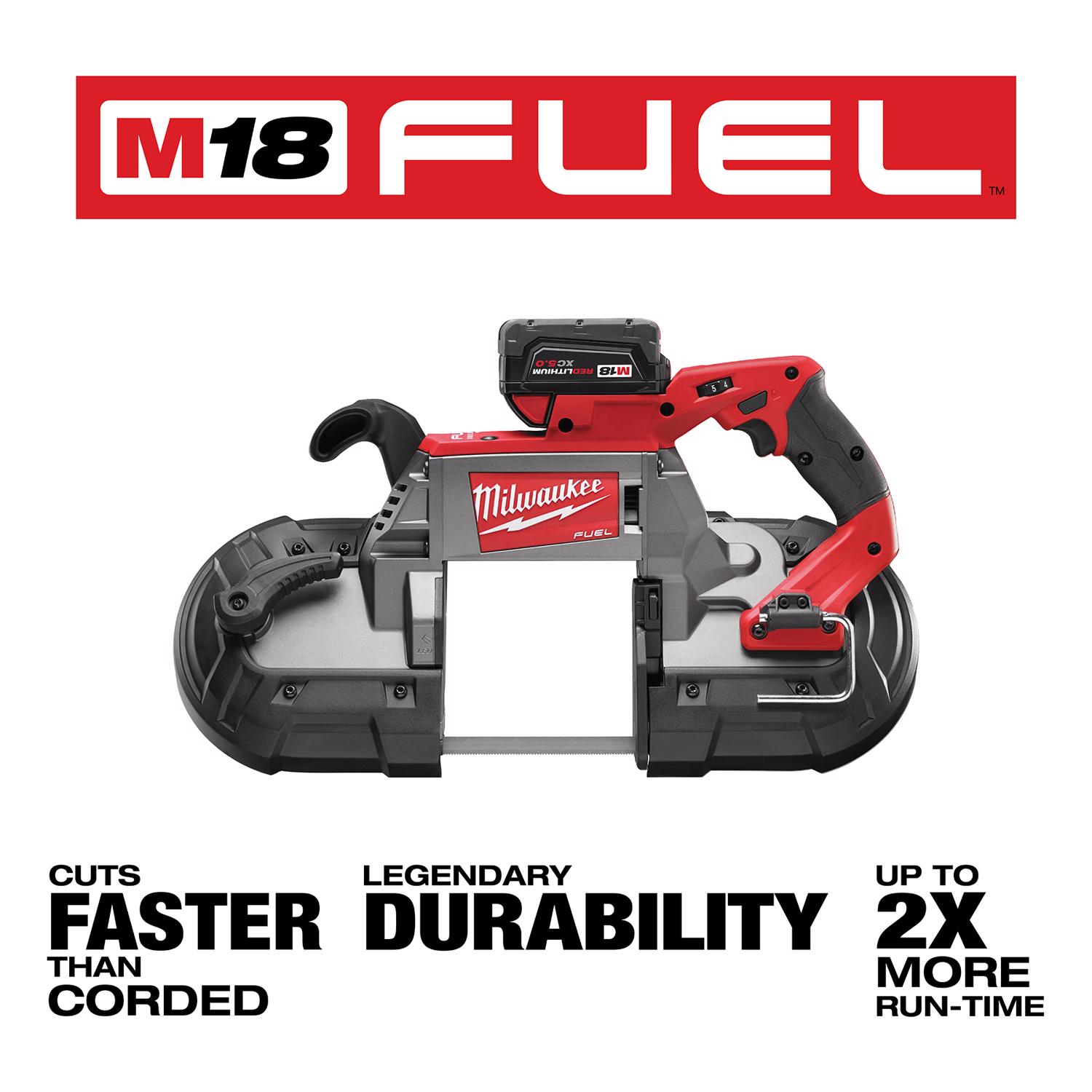 MW M18 Fuel 18 V 5 amps Cordless Deep Cut Band Saw Kit (Battery \u0026 Charger)