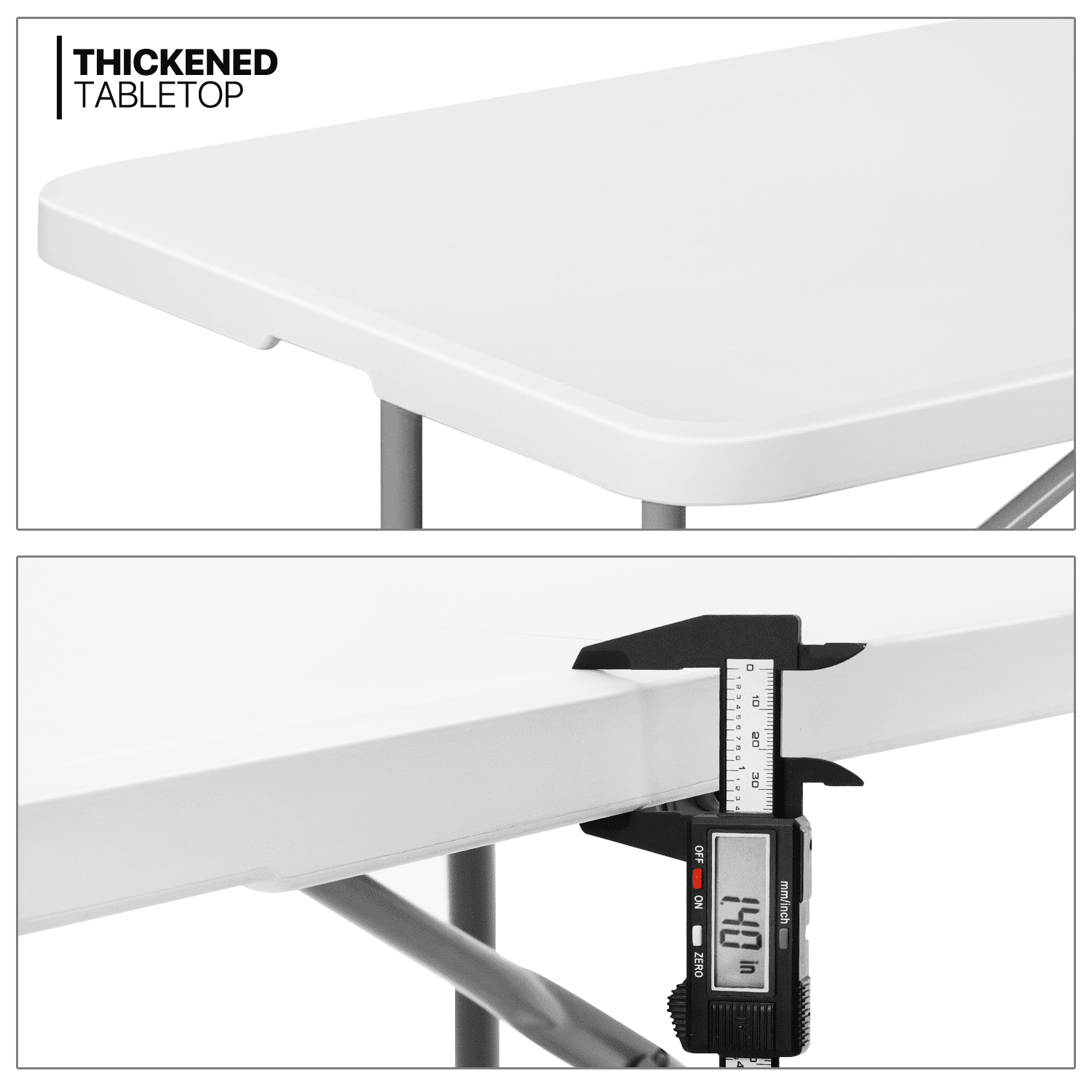 MoNiBloom Portable 6Ft Folding Card Table Set of 10， Plastic Indoor Outdoor Desk for Camping Picnic Garden， White