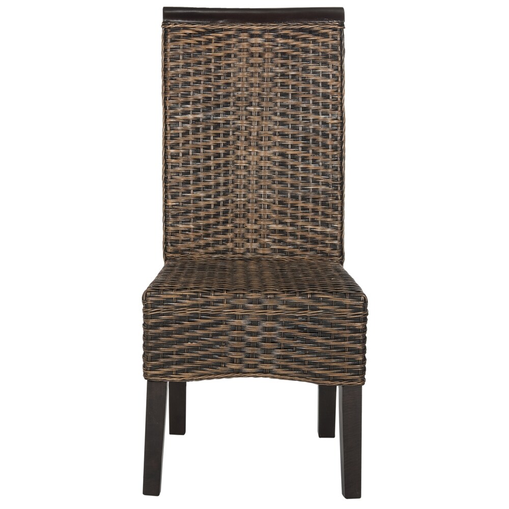 SAFAVIEH Ilya Brown Multi Wicker Dining Chair (Set of 2)   17.3\