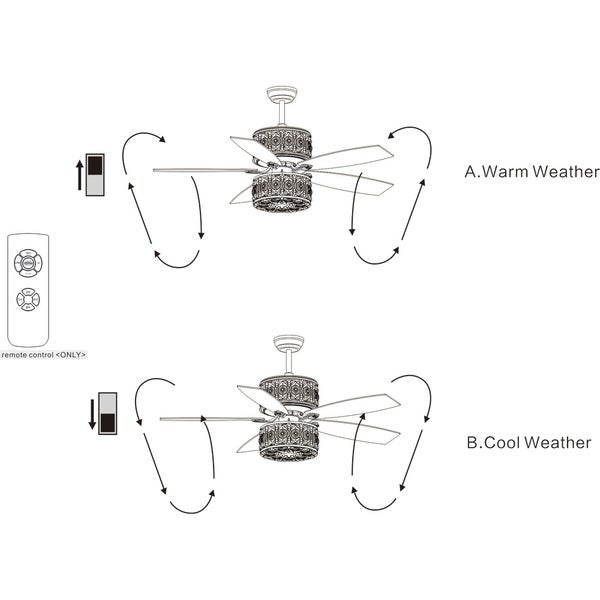 Velko 52-inch 6-light Dual Lamp Lighted Ceiling Fan with Crystal Shade (incl. Remote and 2 Color Option Blades) Shopping - The Best Deals on Ceiling Fans | 32771683