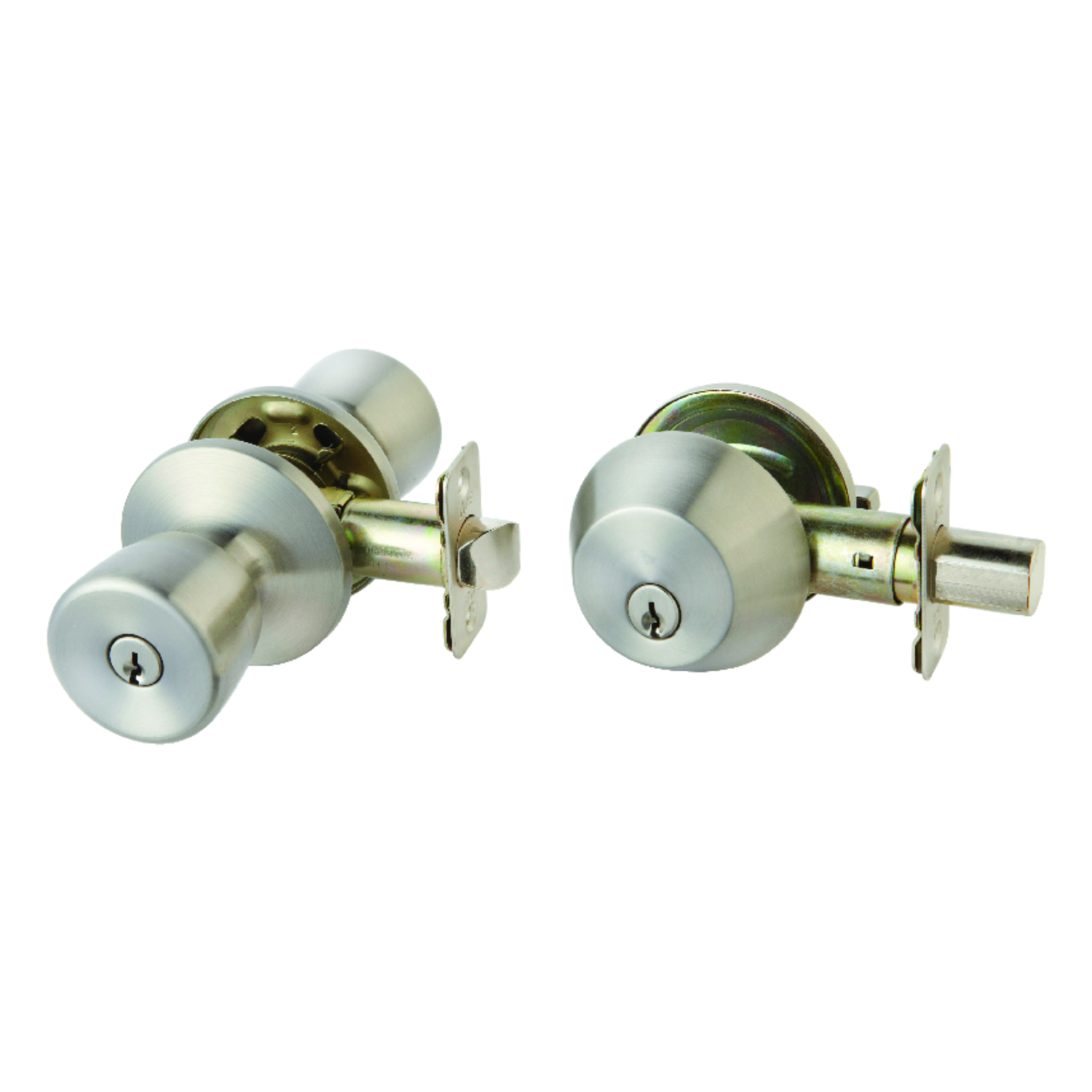 Ace Tulip Satin Entry Lever and Deadbolt Set 1-3/4 in.