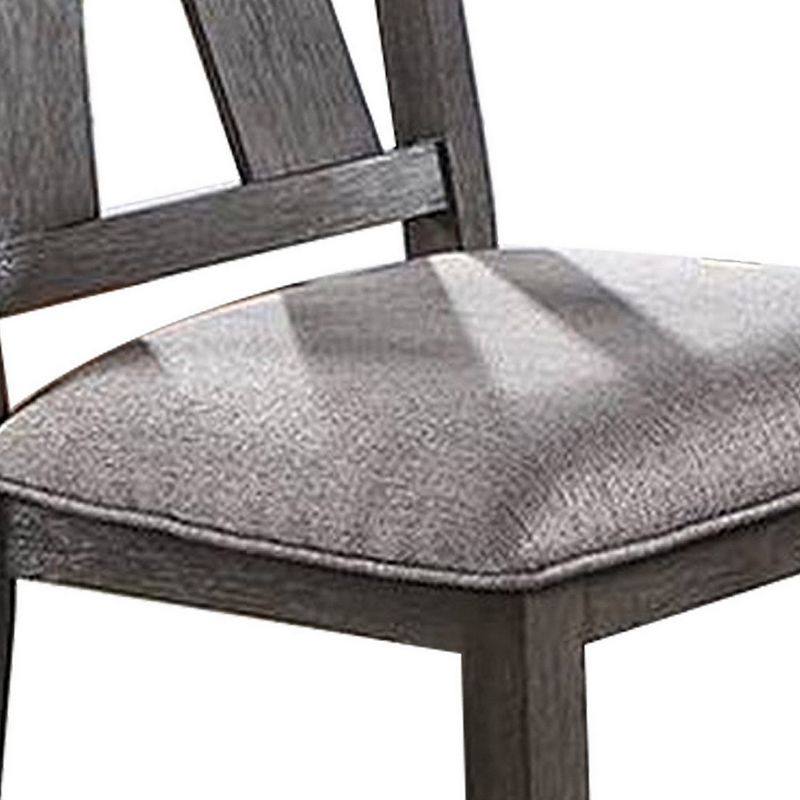 Lexi 24 Inch Dining Side Chair， Padded Seat， Set of 2， Gray， Dark Brown