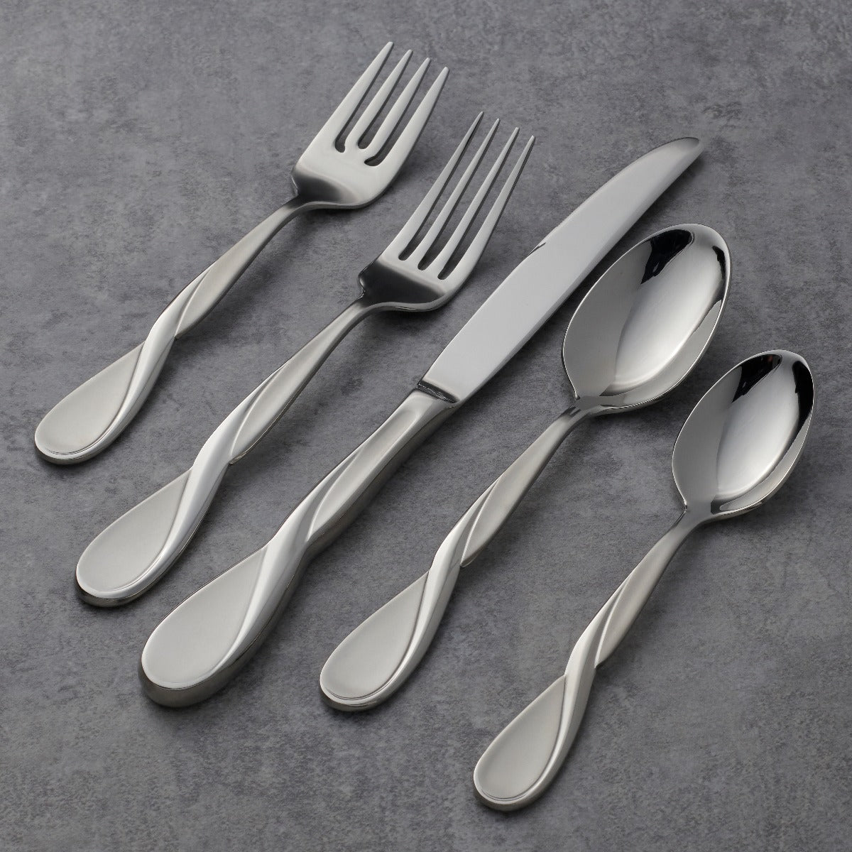 Satin Aquarius 5 Piece Fine Flatware Place Setting