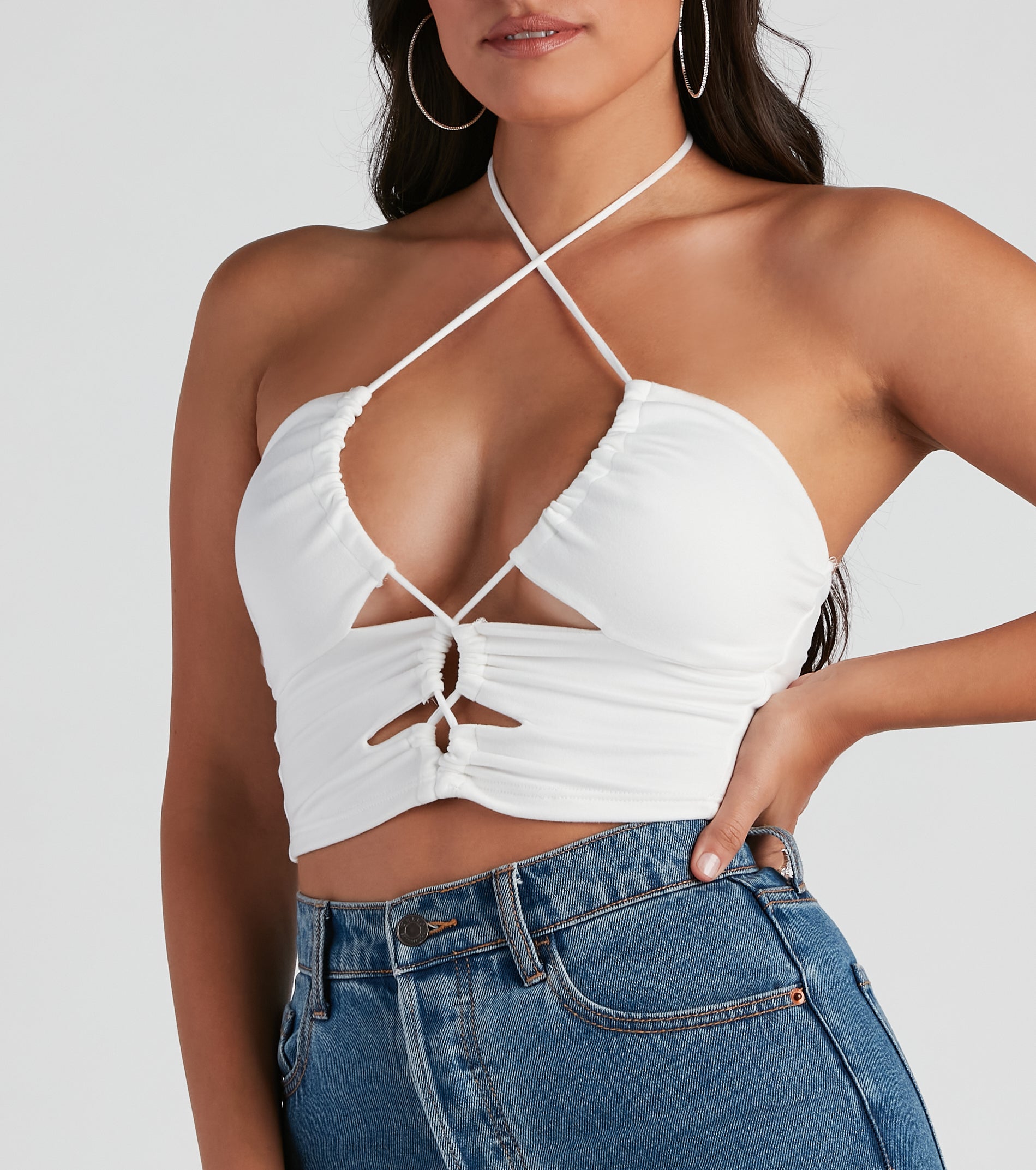 Strings Attached Halter Crop Top