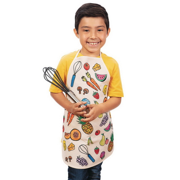 S S Worldwide Velvet Art Kid's Apron (Pack of 6)