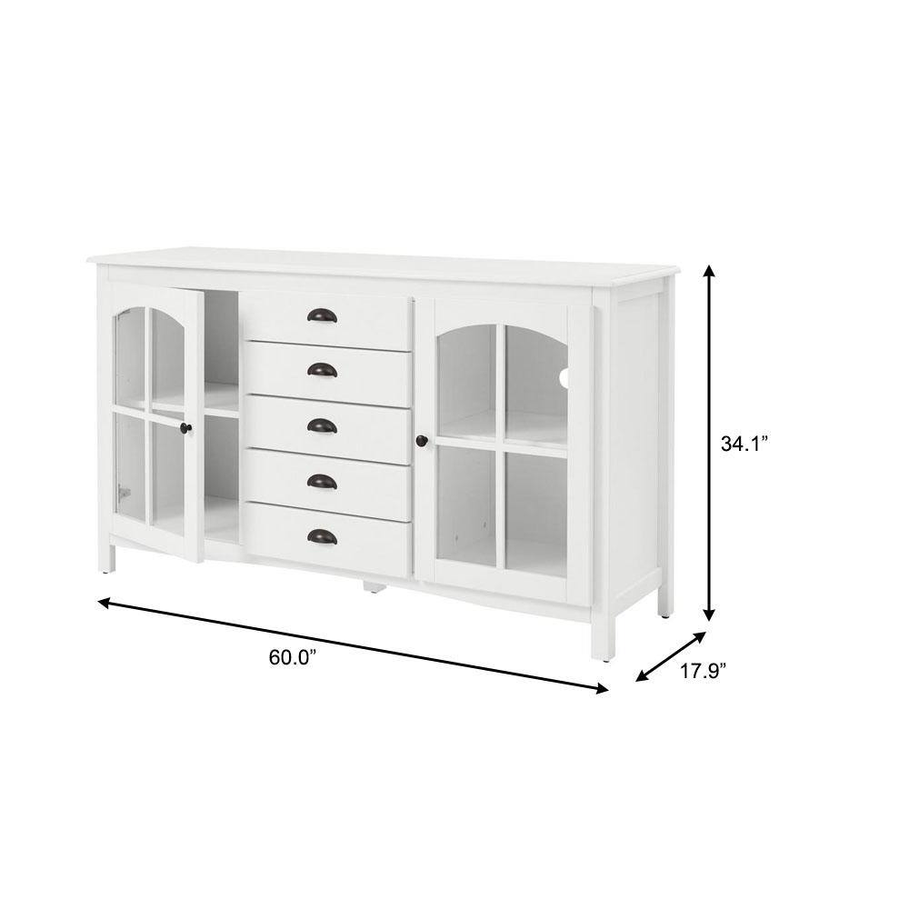 Home Decorators Collection Glenwood Ivory Glass Door Buffet with Window Pane M22079H1