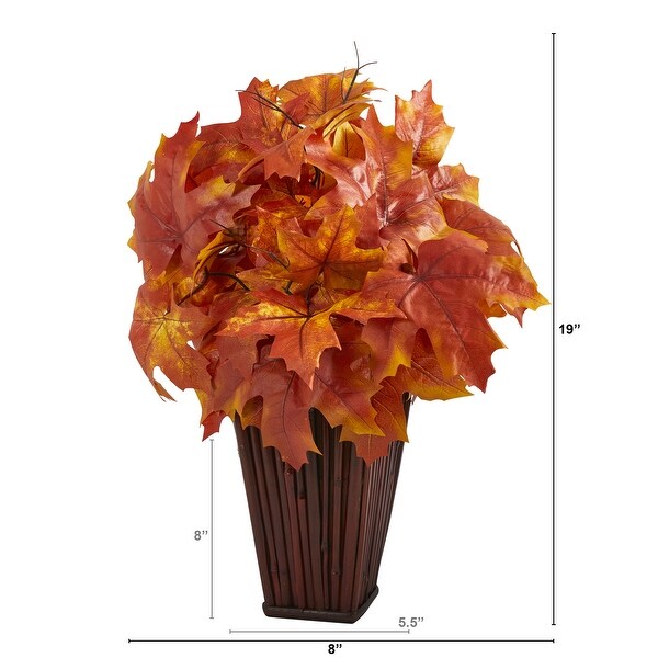 19 Autumn Maple Leaf Artificial Plant in Decorative Planter