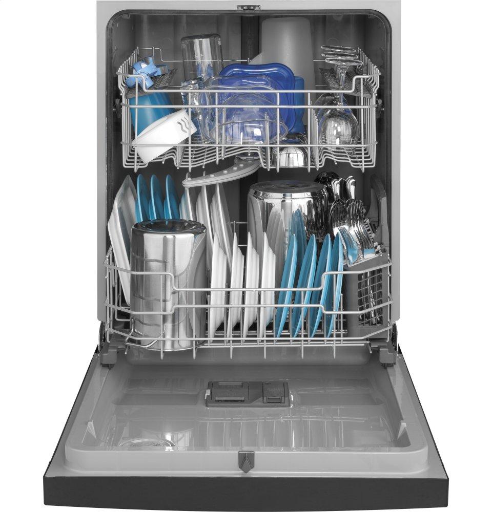 Ge Appliances GDF530PGMBB Ge® Front Control With Plastic Interior Dishwasher With Sanitize Cycle & Dry Boost