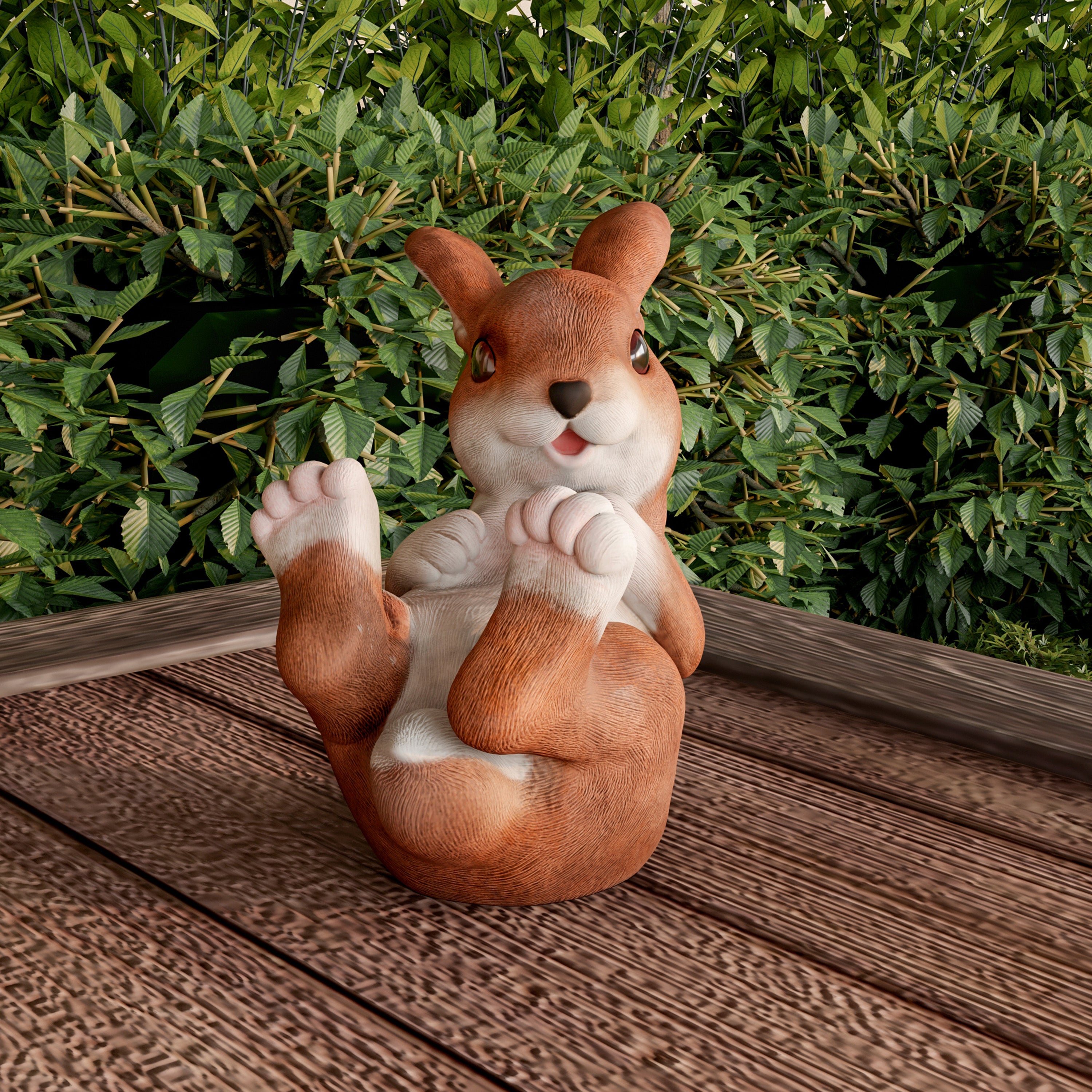 Pure Garden, Bunny Rabbit Statue Figurine, Resin, Weather Resistant