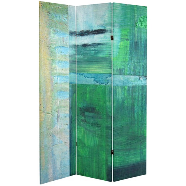 Double Sided Ravello Canvas Room Divider Green Oriental Furniture