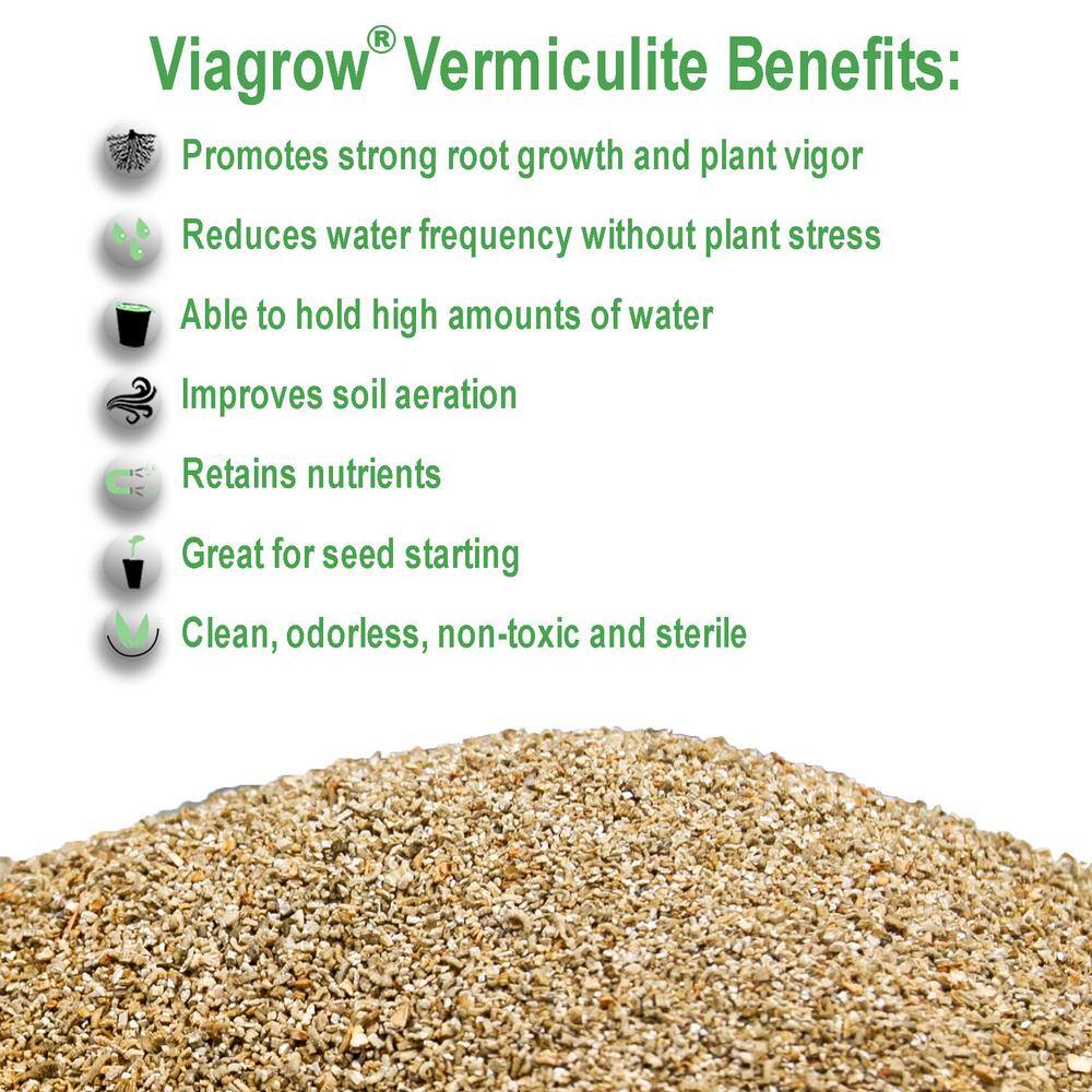 Viagrow 1 cu. ft. 7.5 Gal.28.25 l Horticultural Vermiculite (2-Pack) VR1-2