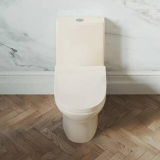 Swiss Madison Ivy 1-piece 1.11.6 GPF Elongated Toilet Dual Vortex Flush in Bisque Seat Included SM-1T112BQ