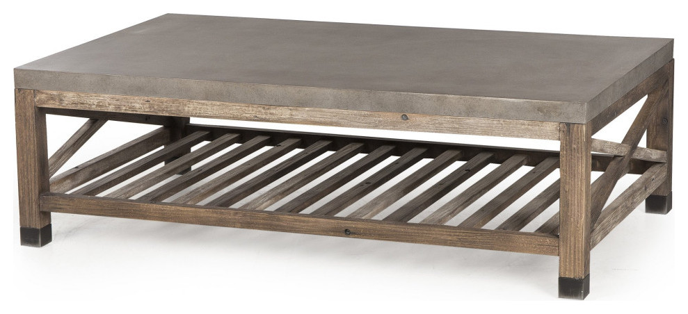 Lexi Coffee Table Weathered Wood   Farmhouse   Coffee Tables   by V.S.D Furniture  Houzz