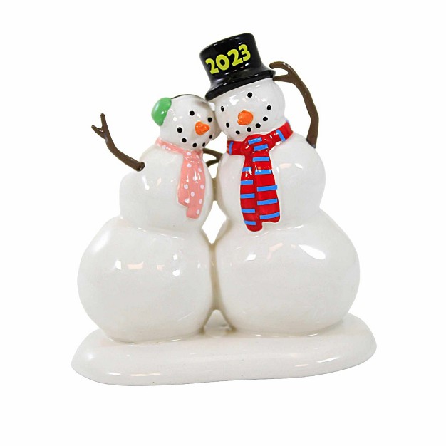 Department 56 Villages Lucky The Snowman 2023 One Accessory 3 25 Inches Dated 2023 Top Hat Earmuffs 6011455 Ceramic White