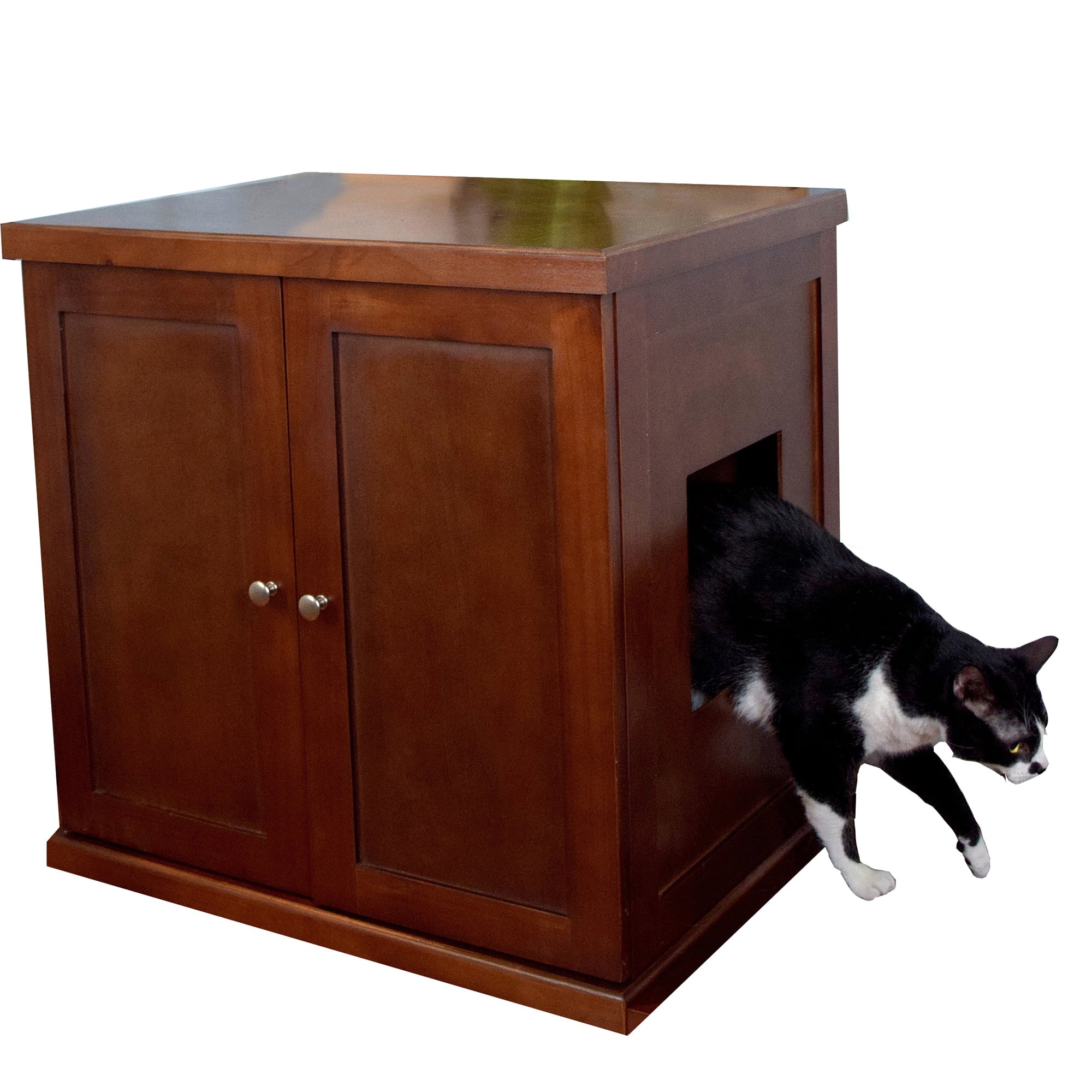 The Refined Feline Refined Litter Box， Large， Mahogany