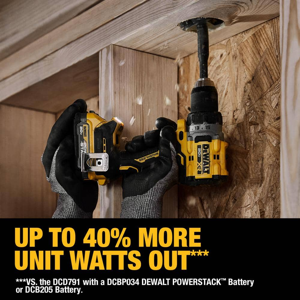 DEWALT DCD800P1 20V MAX XR Lithium-Ion Cordless Compact 1/2 in. Drill/Driver Kit， 20V MAX 5.0Ah Battery， and Charger