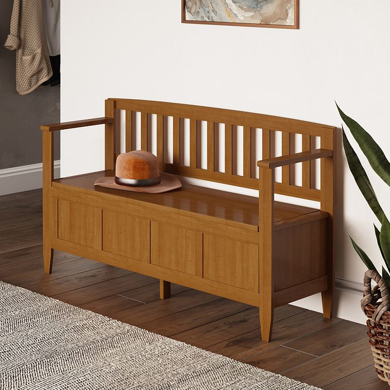 Simpli Home Brooklyn Contemporary Entryway Storage Bench