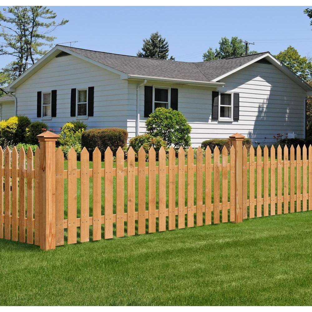 Outdoor Essentials 12 in. x 3-12 in. x 40-14 in. Western Red Cedar Pointed Top Fence Picket (18-Pack) 243756