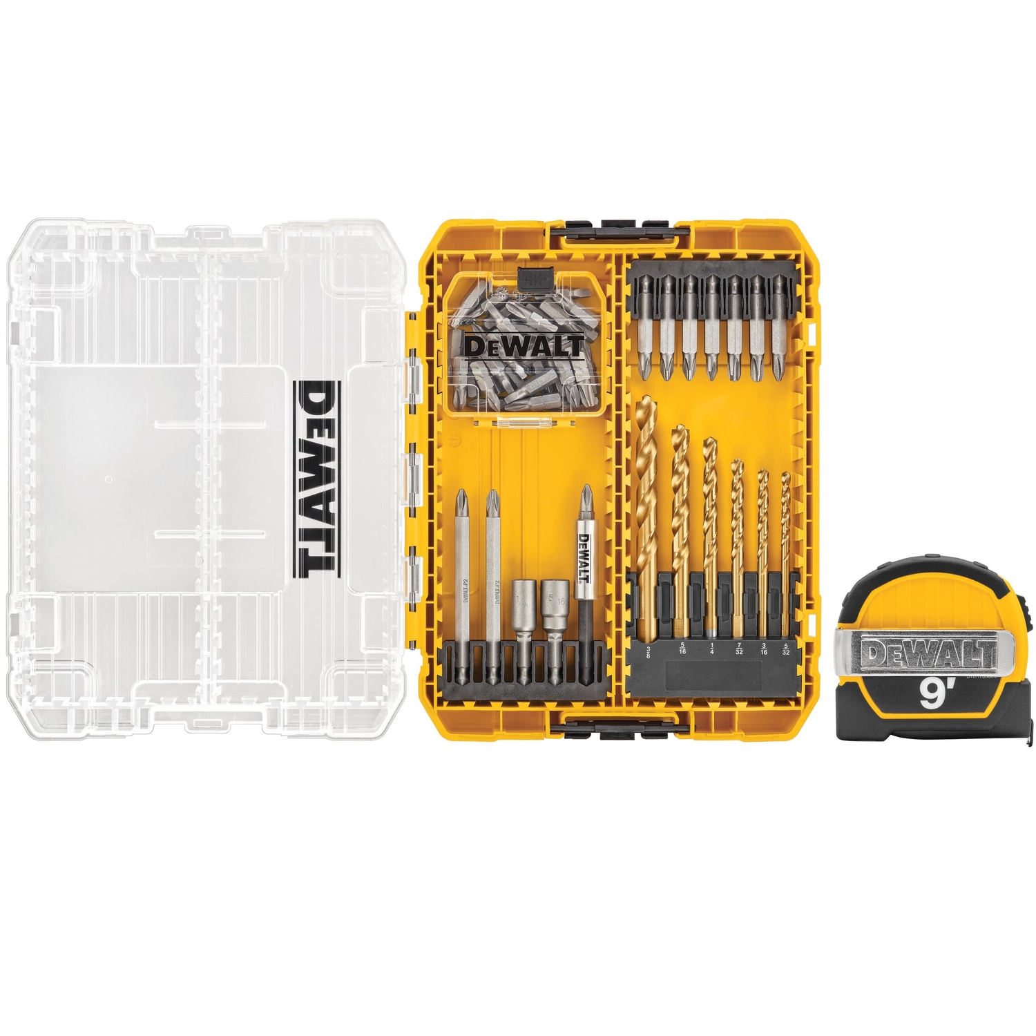 DW Drill Drive Set with Tape Measure 52 pc