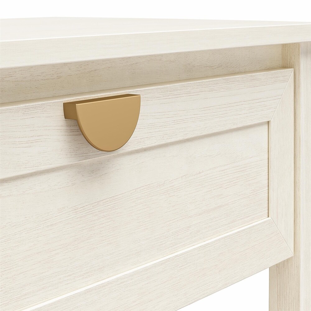 Mr. Kate Primrose Wide 1 Drawer Nightstand with Open Shelf  Ivory Oak