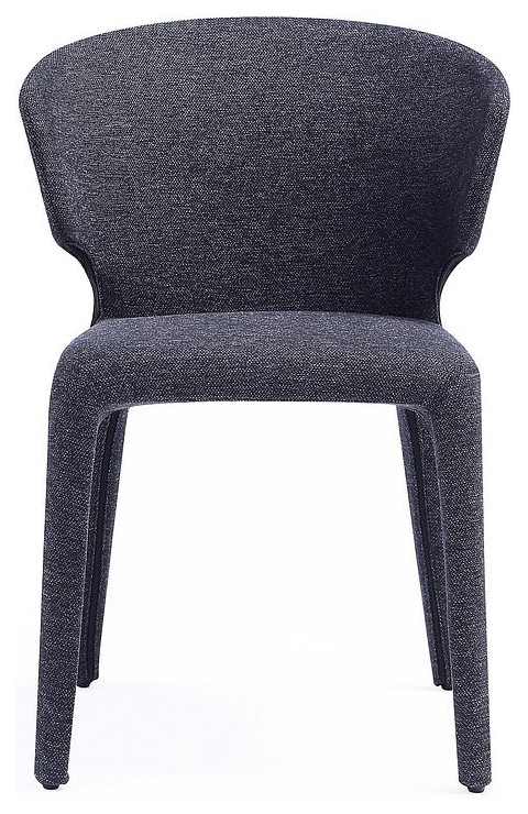 Conrad Tweed Dining Chair Set of 2   Midcentury   Dining Chairs   by Manhattan Comfort  Houzz