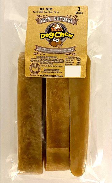 Tibetan Dog Chew X-Large Breed Grain-Free Sticks Dog Treats， 3 count