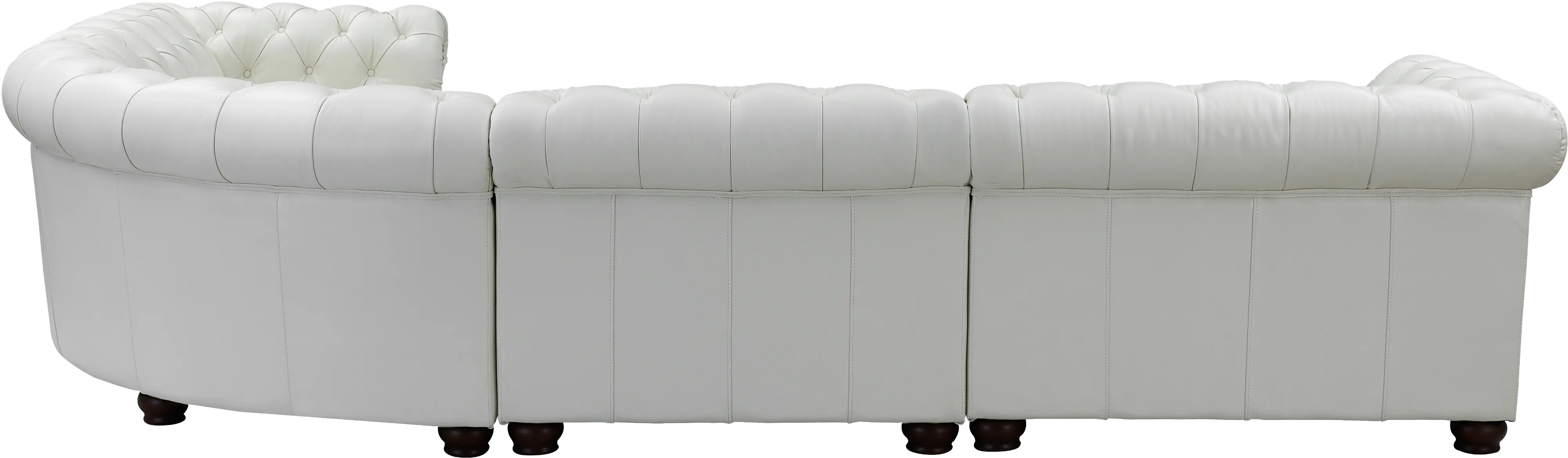 Kennedy White Leather 4 Piece Sectional - Amax Leather