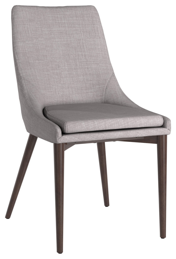 2 Pack Dining Chair  Elegant Design With Cushioned Seat  ampSloped Arms  Dark Gray   Midcentury   Dining Chairs   by Decor Love  Houzz