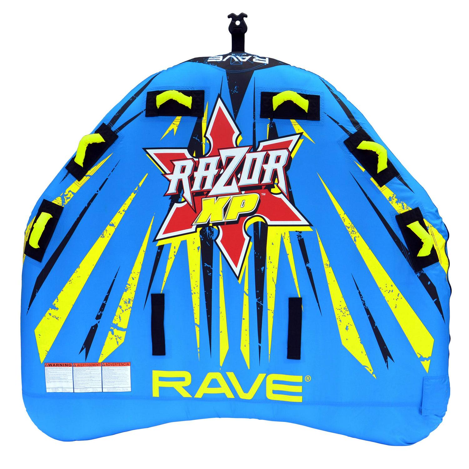 RAVE Sports Razor XP Inflatable 3 Person Towable Boat Lake Water Raft， Blue