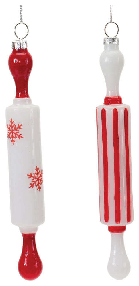 Glass Rolling Pin Ornament  12 Piece Set   Christmas Ornaments   by Melrose International LLC  Houzz