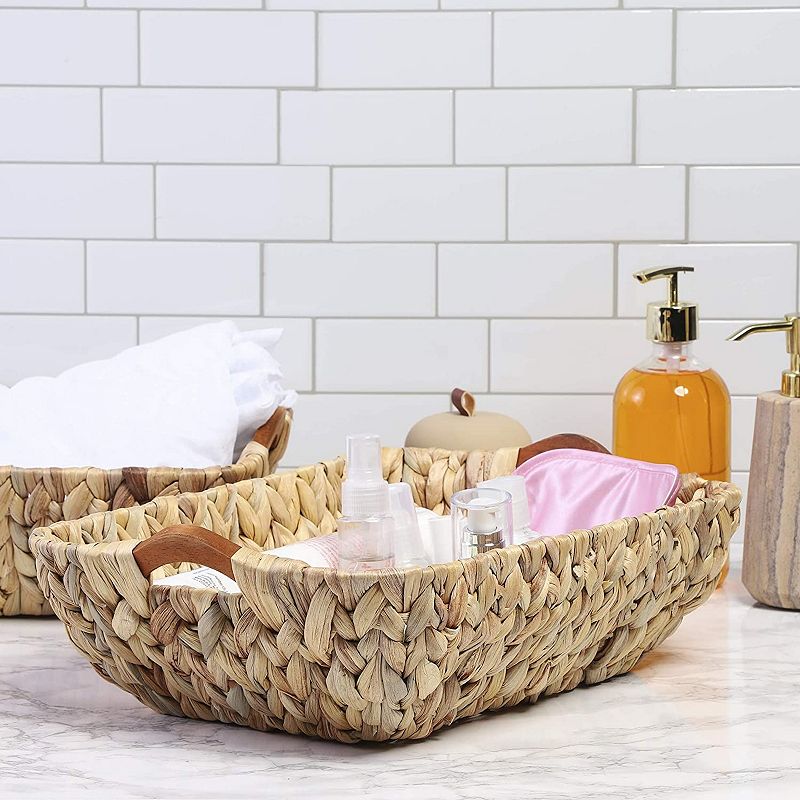 Juvale Hand Woven Wicker Storage Baskets (2 Pack)