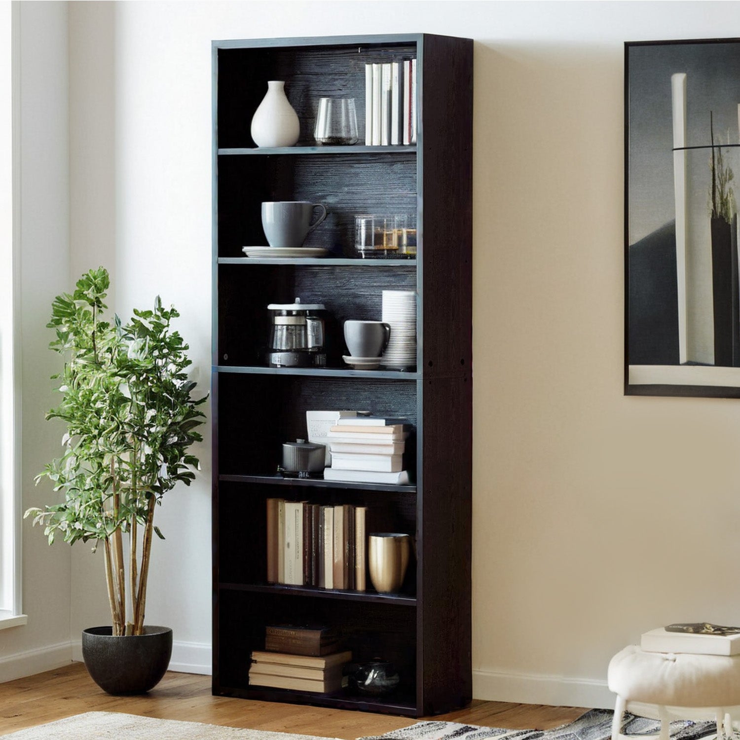 Industrial Bookshelves Bookcases 6 Shelf Storage Shelves Floor Standing 70 Inches High