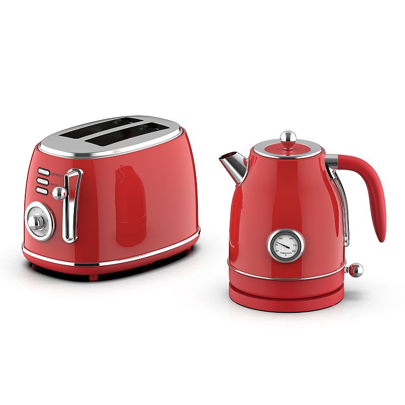 MegaChef 1.7-Liter Electric Tea Kettle and 2-Slice Toaster Combo