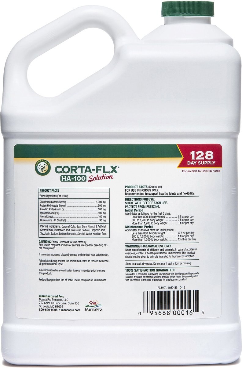 Corta-Flx HA SOL Horse Supplement， 1-gal bottle