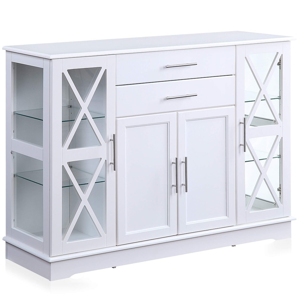 Sideboard Buffet Cabinet  Storage Cabinet Console Table Coffee Bar Cabinet Kitchen Cupboard Pantry Cabinet Glass Display Cabinet