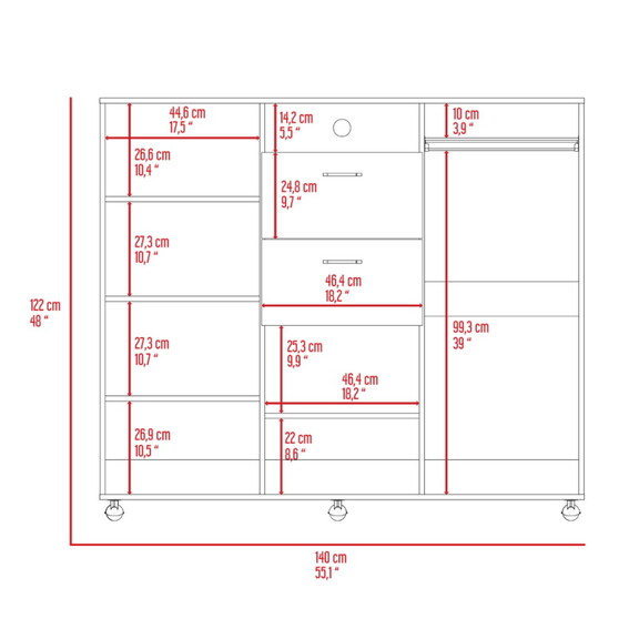 DEPOT E SHOP Milano Double Door Cabinet Dresser  T...