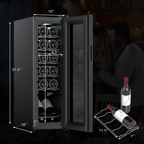 12 Bottle Compressor Wine Cooler Refrigerator Freestanding Wine Cellar