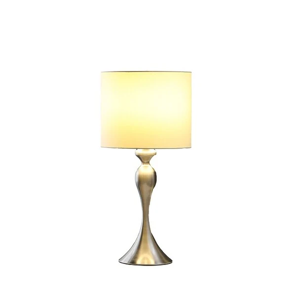 Bailey Brushed Silver Modern Candlestick Metal Table Lamp