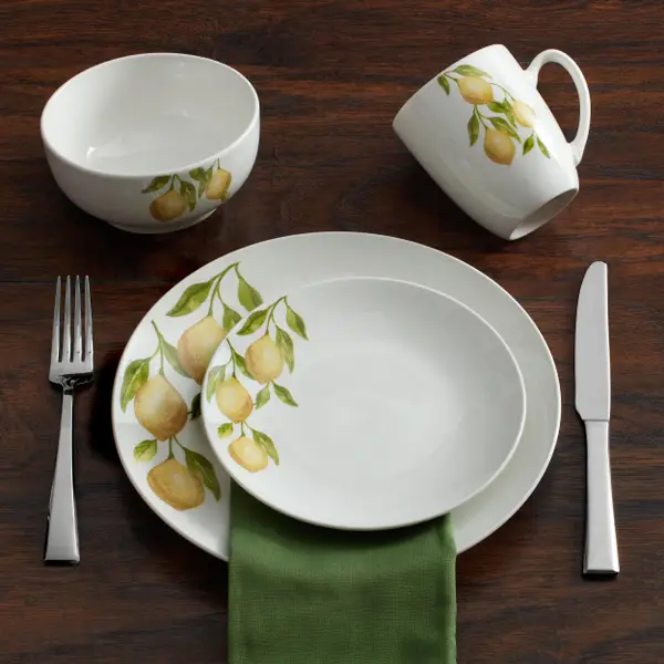 Studio Nova 16-Piece Countryside Lemons Porcelain Dinnerware Set