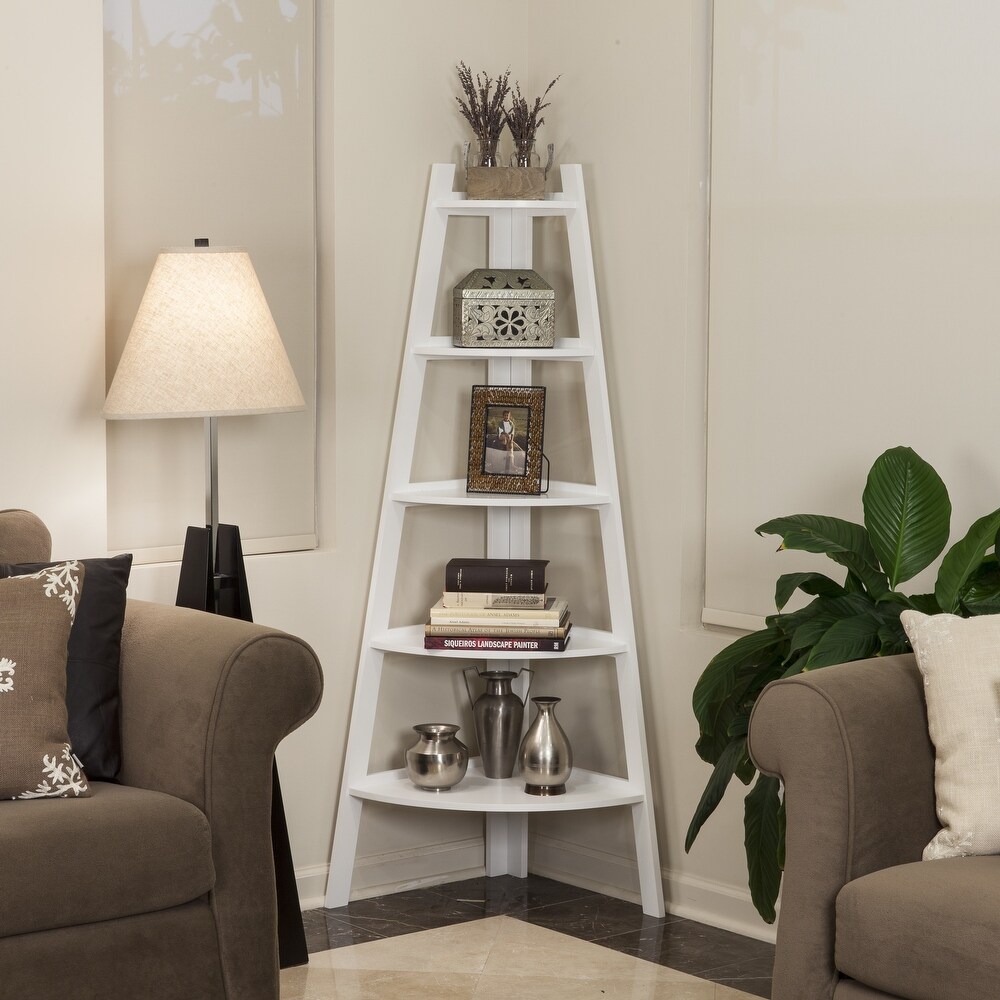 Danya B. 5 Tier Corner Ladder Display Bookshelf