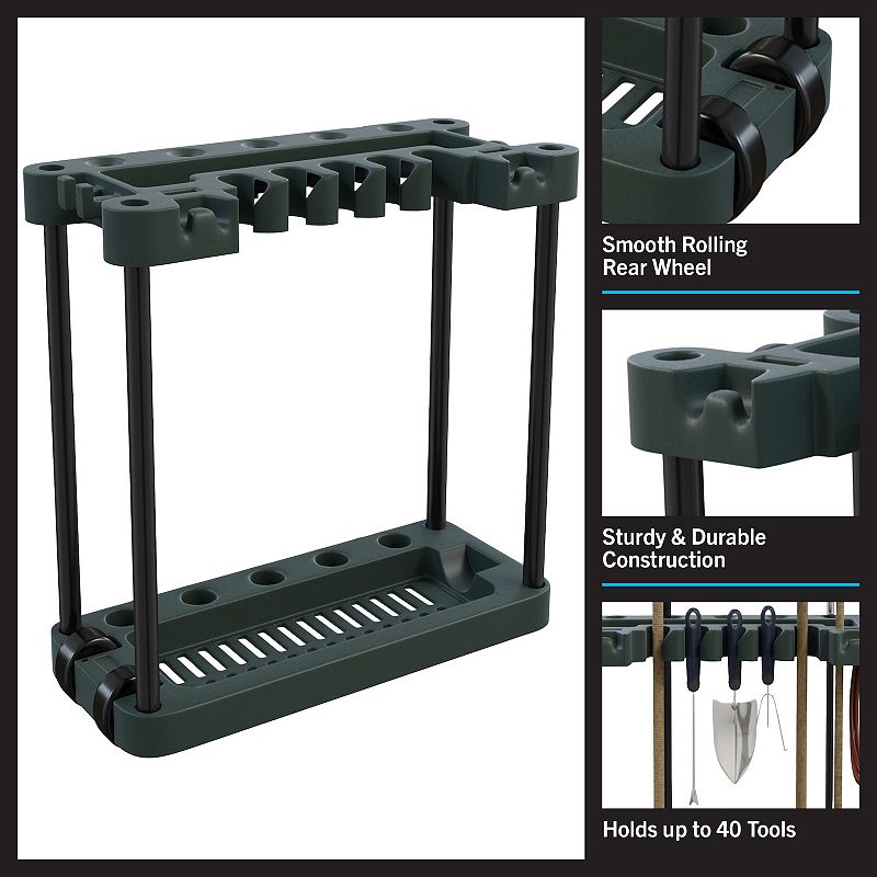 Stalwart Garden Tool Organizer Rolling Utility Cart