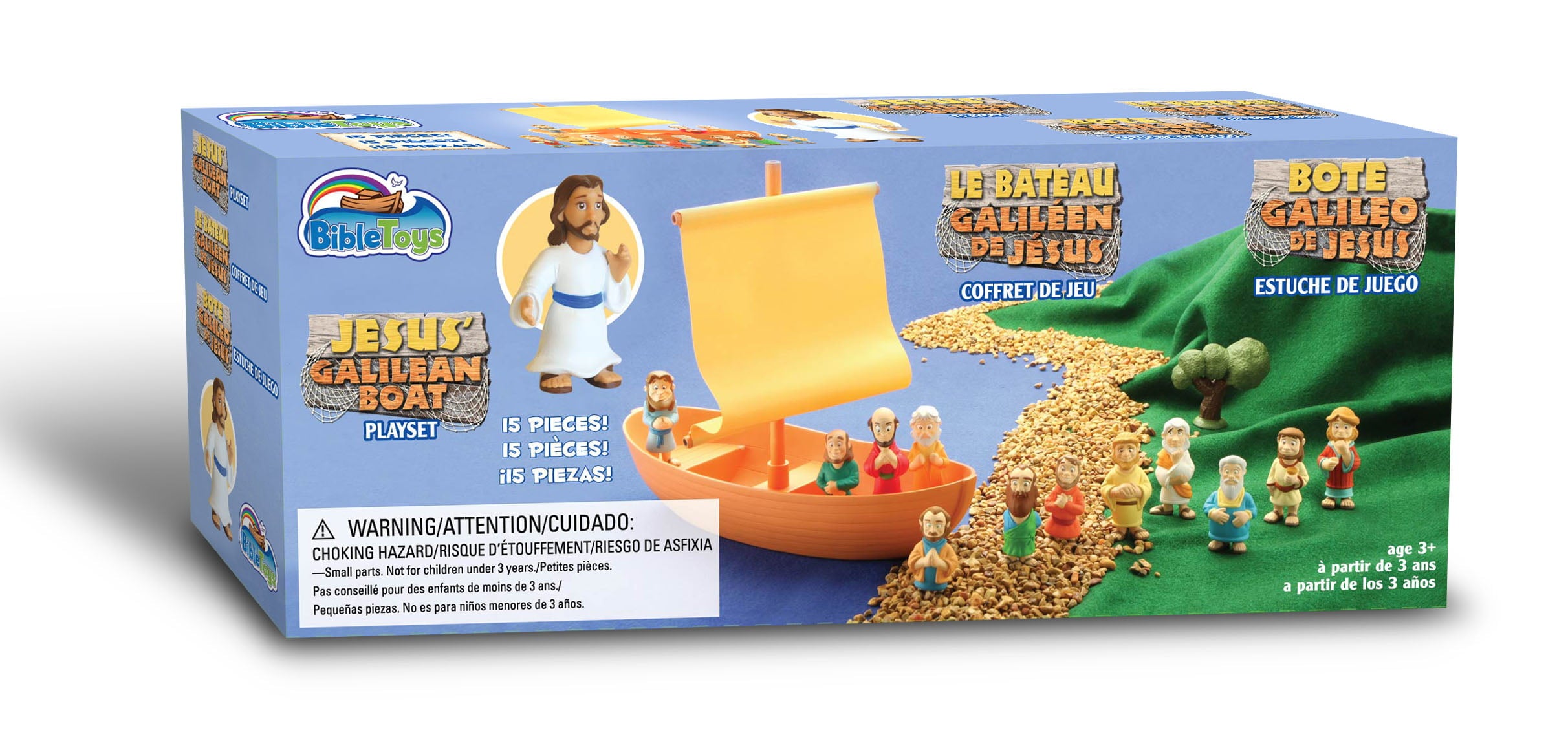 BibleToys Galilean Boat with Jesus and the Apostles 15 Piece Play Set for Children