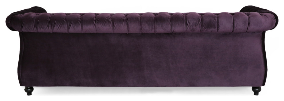 GDF Studio Vita Chesterfield Tufted Jewel Toned Velvet Sofa With Scroll Arms   Traditional   Sofas   by GDFStudio  Houzz