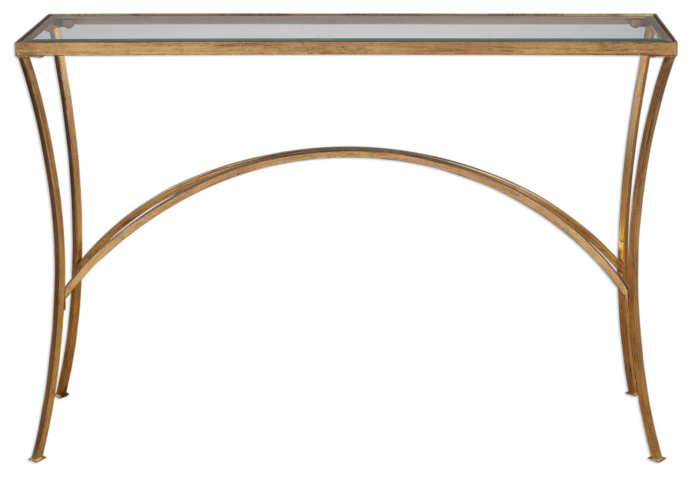 Uttermost 24640 Alayna Gold Console Table   Contemporary   Console Tables   by Lighting World Decorators  Houzz