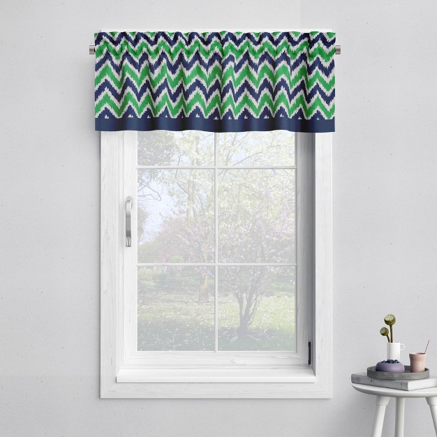 Bacati Mixnmatch Blue green Chevron Zigzag Window Valance