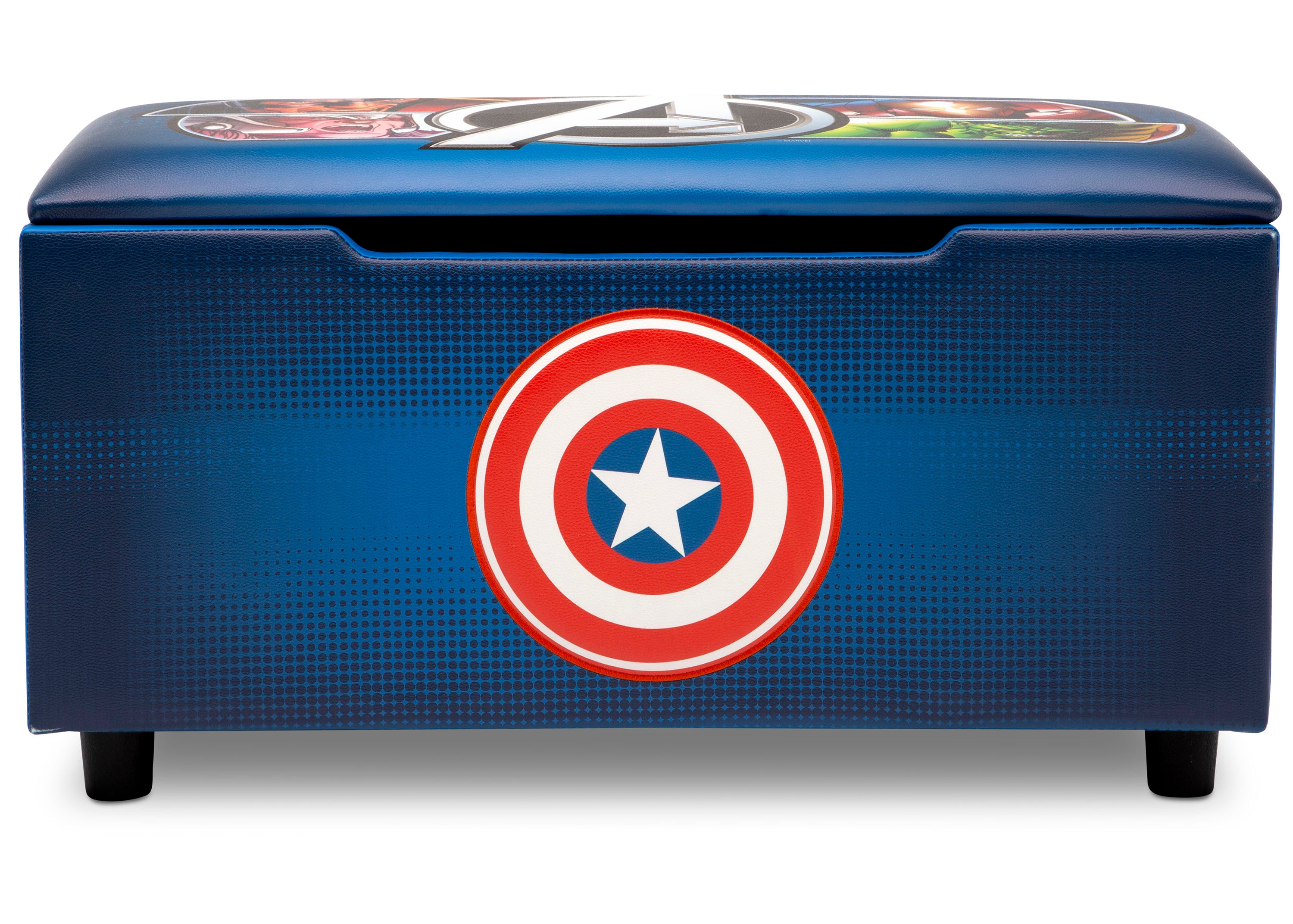 Marvel Avengers Upholstered Storage Bench for Kids | Perfect for Bedrooms/Playrooms/Living Rooms | Features Fun Graphics of Hulk, Iron Man, Captain America, Thor